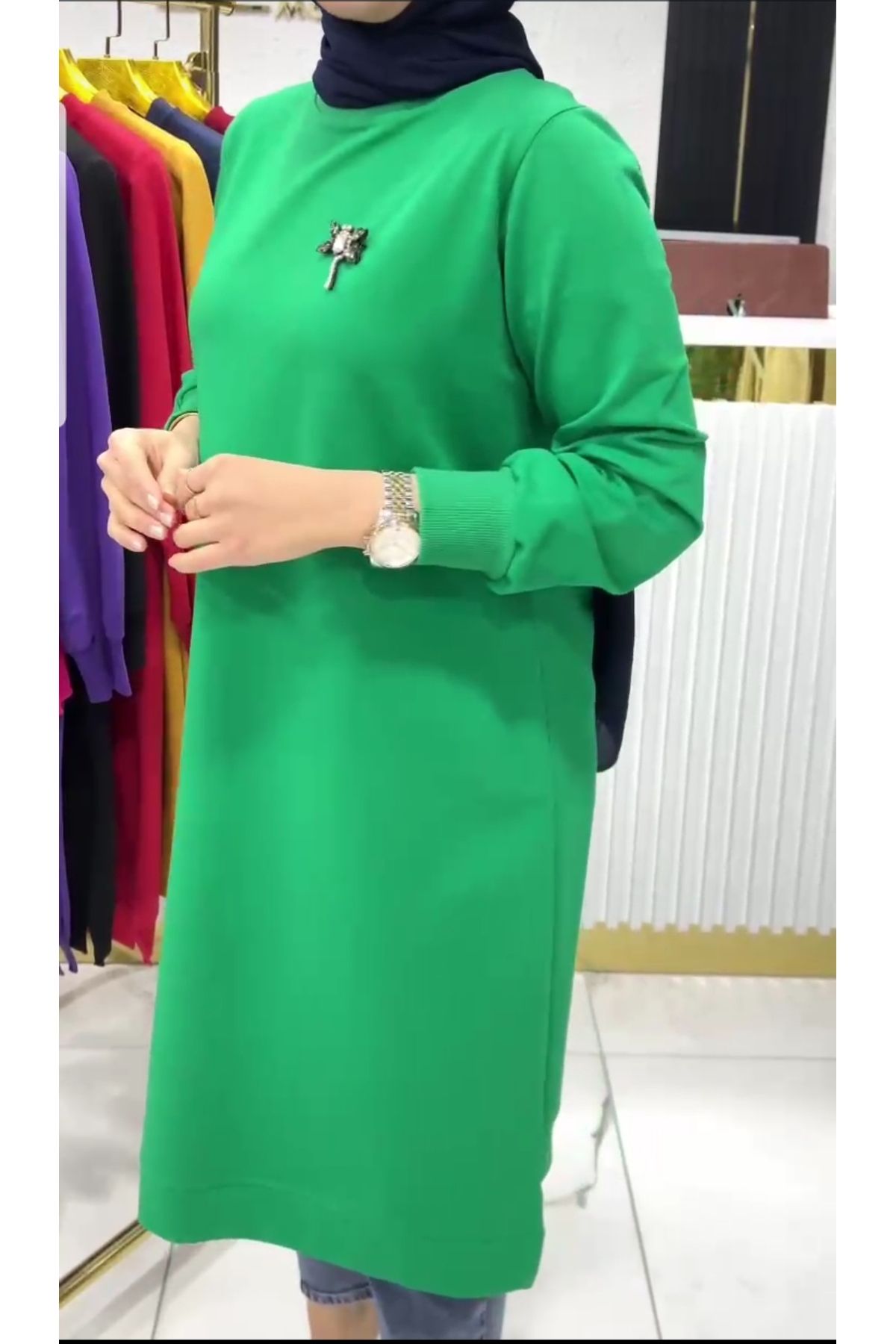 kadın tesettür 2 iplik tunik