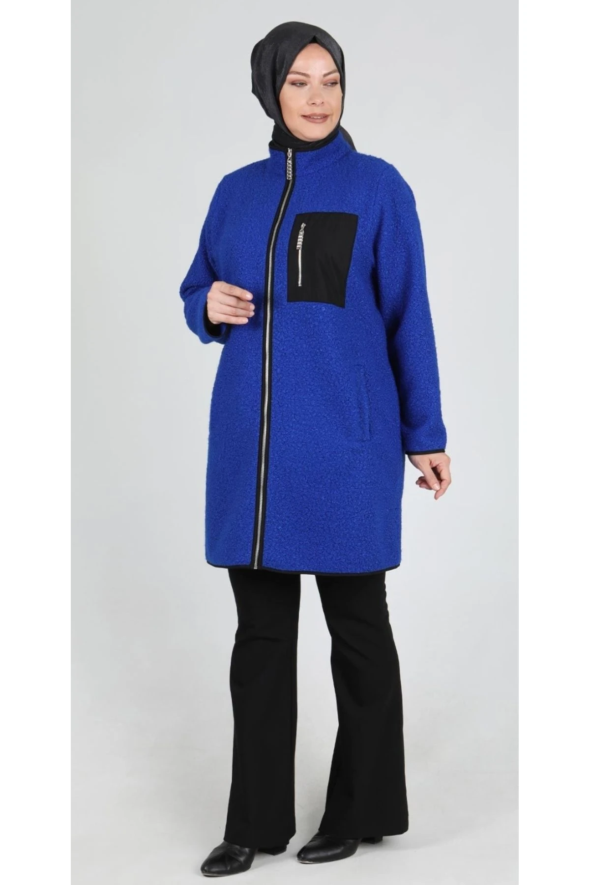 kadın büyük beden buklet ceket