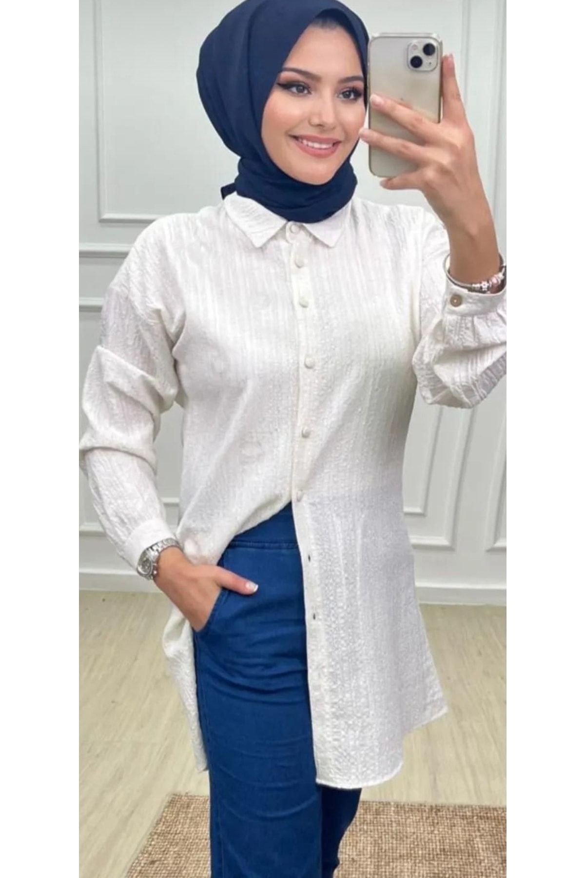 Kadın Büyük Beden Beli Lastikli Kot Pantolon