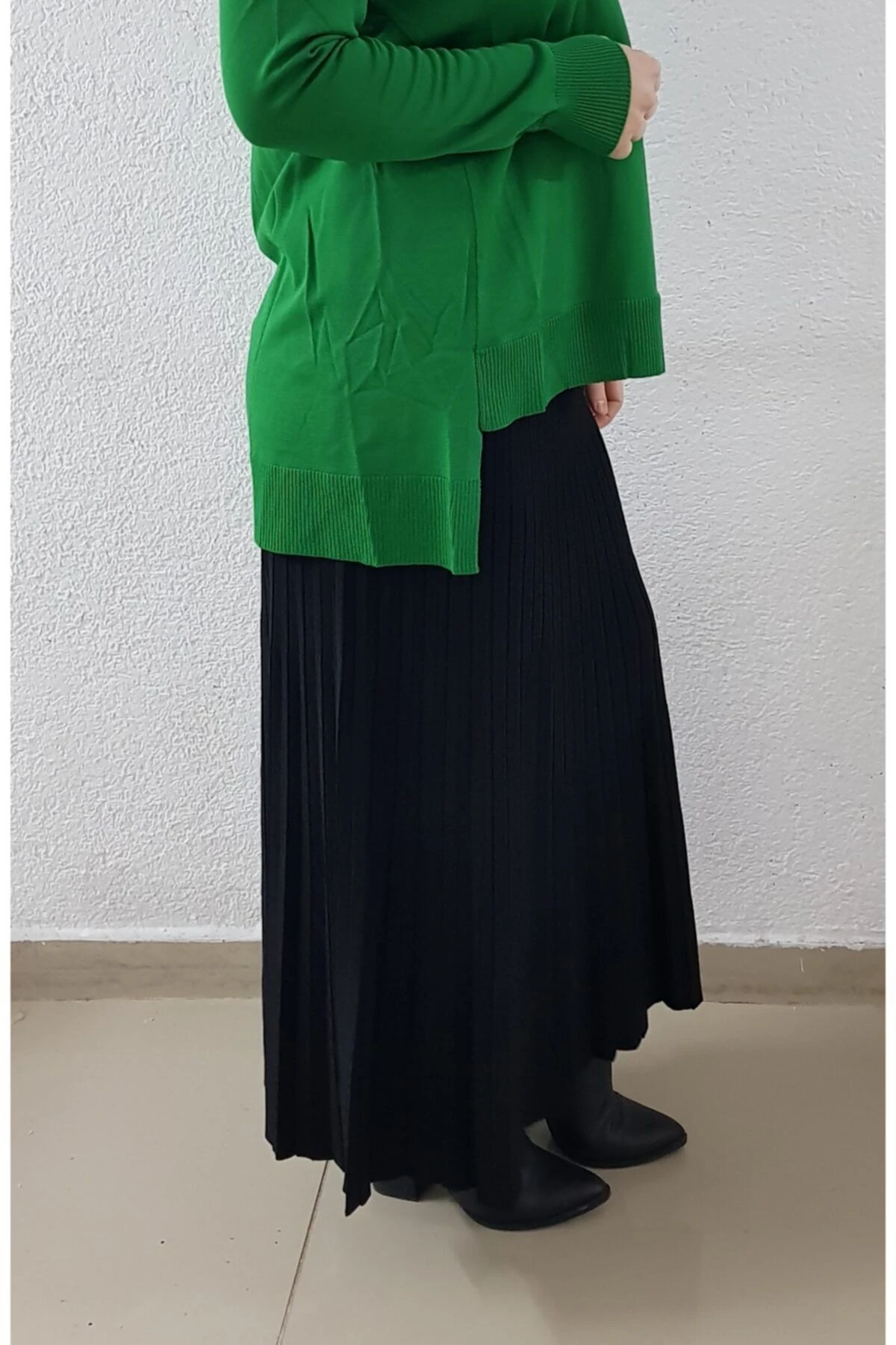 Kadın Yeşil Merserize Triko Kazak