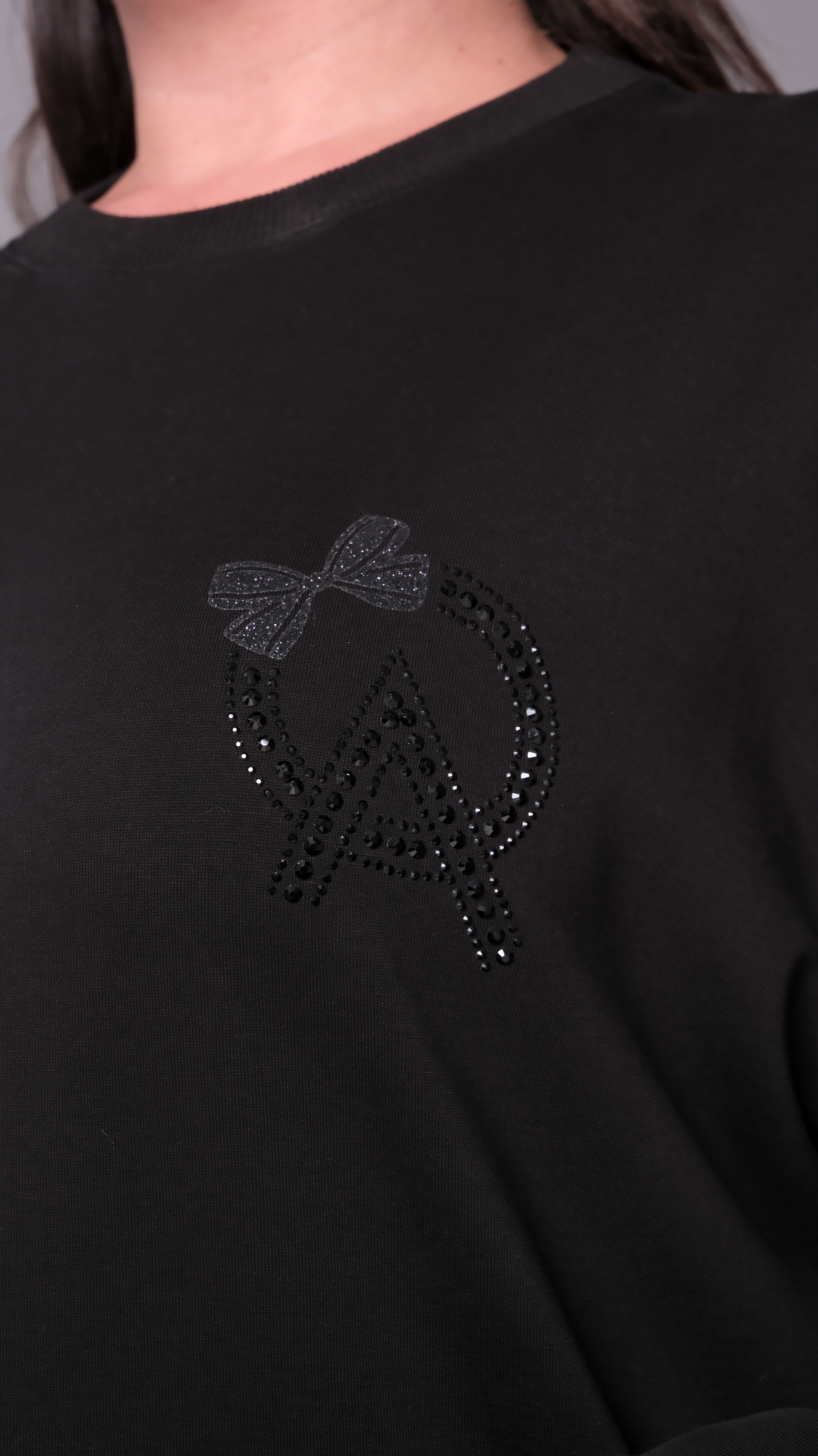 Transparan Sırt Dekolteli Sweatshirt
