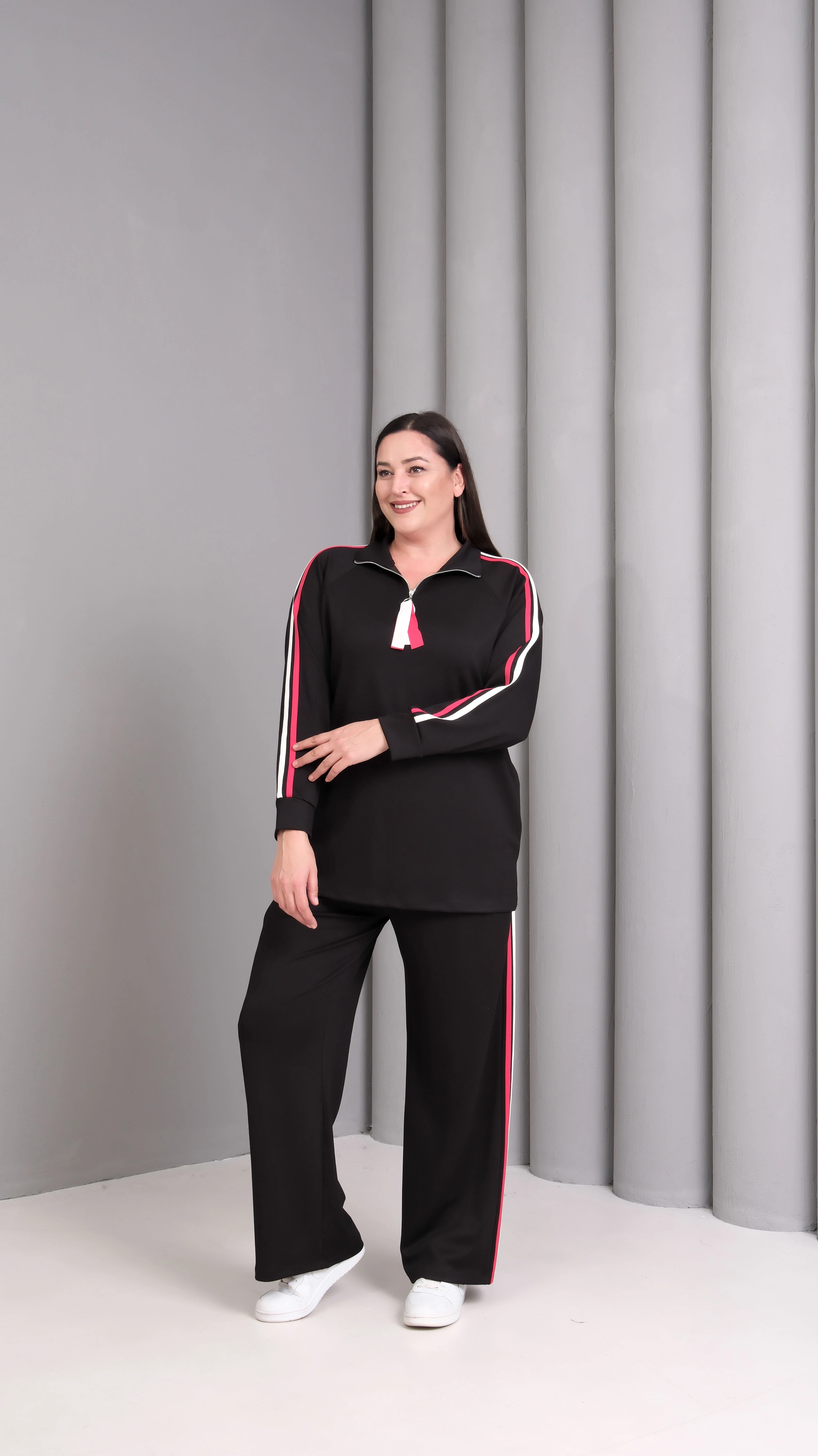 Fularlı Polo Yaka Takım