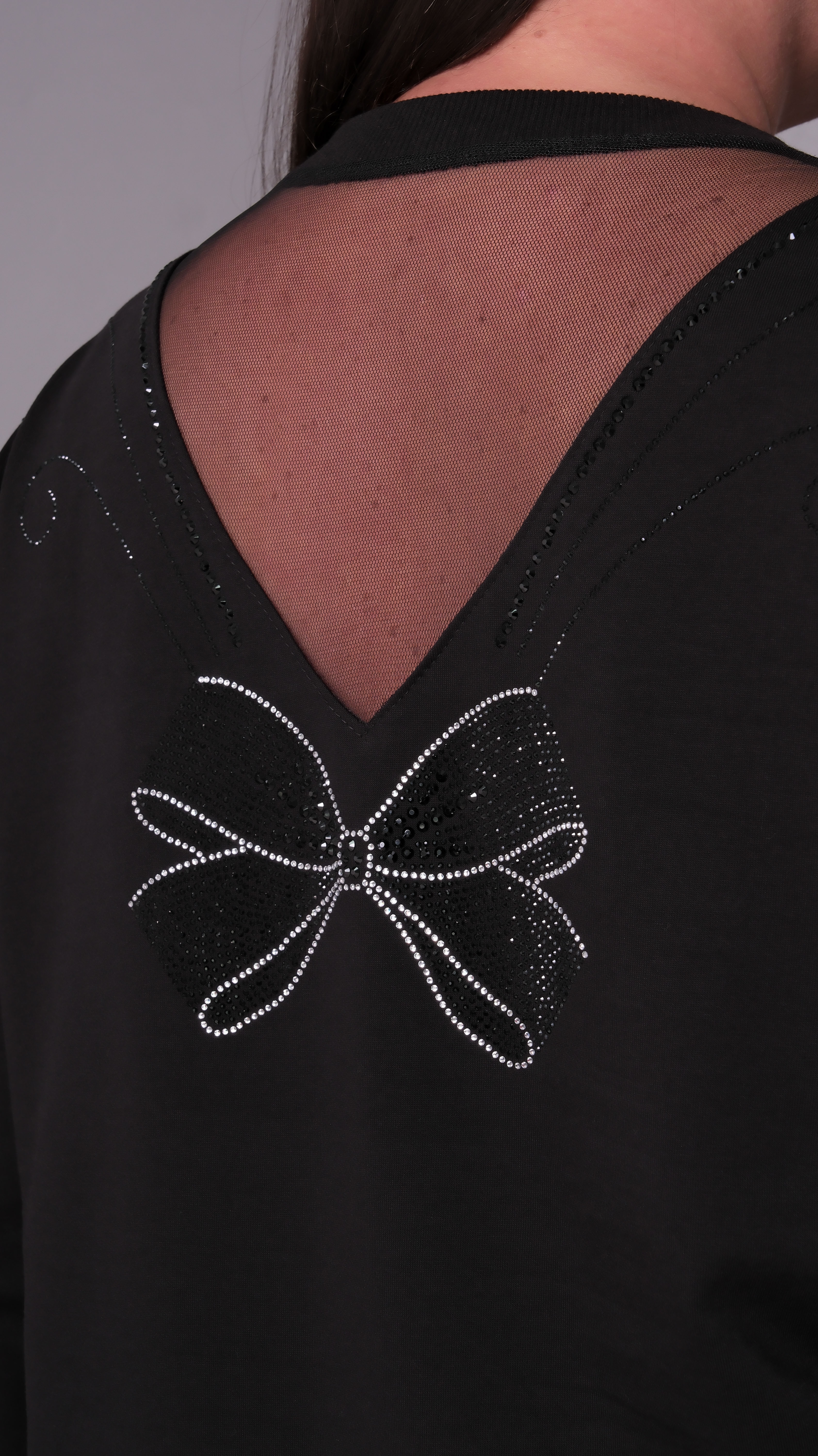 Transparan Sırt Dekolteli Sweatshirt