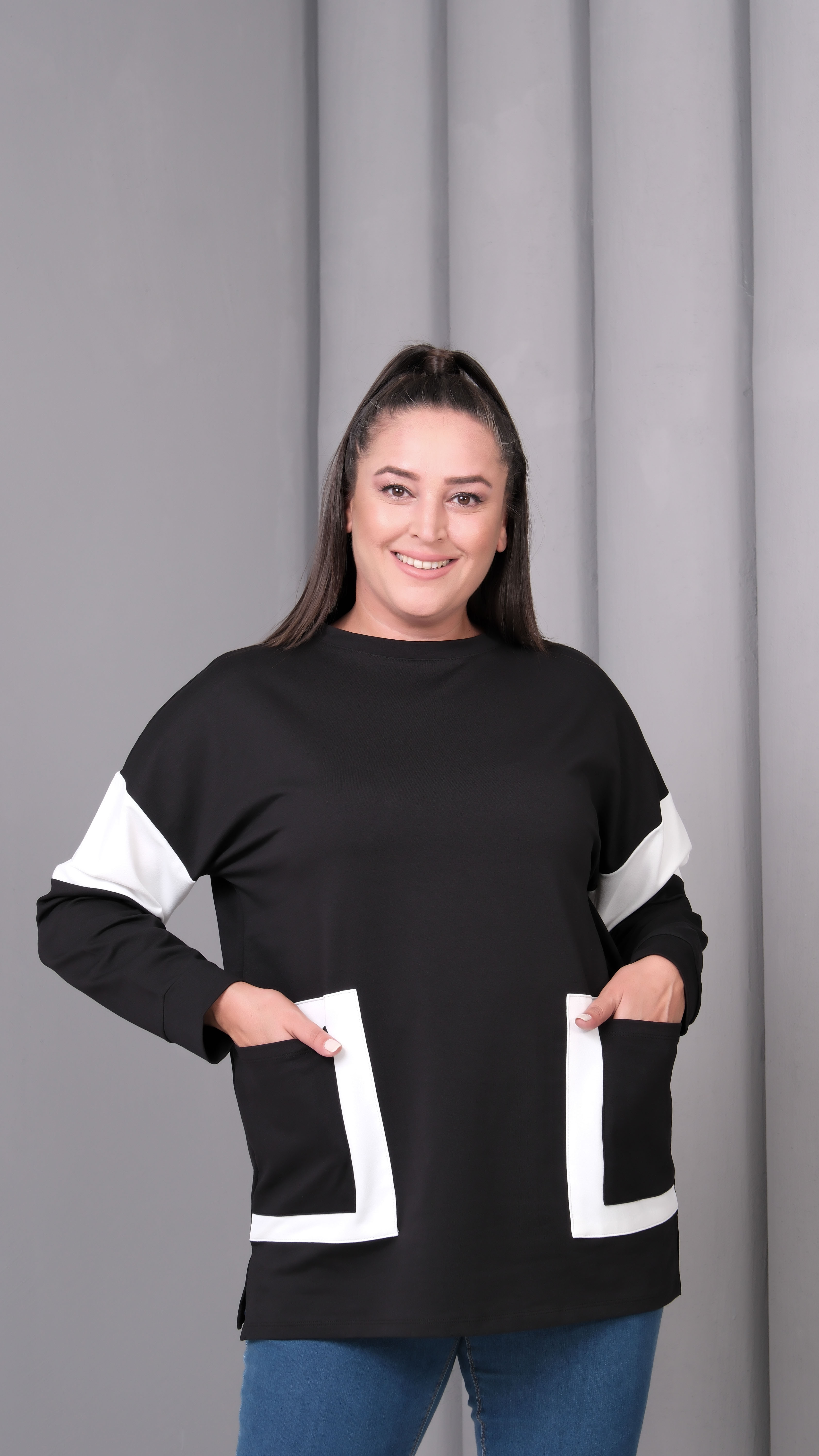 Çerçeve Cep Sweatshirt