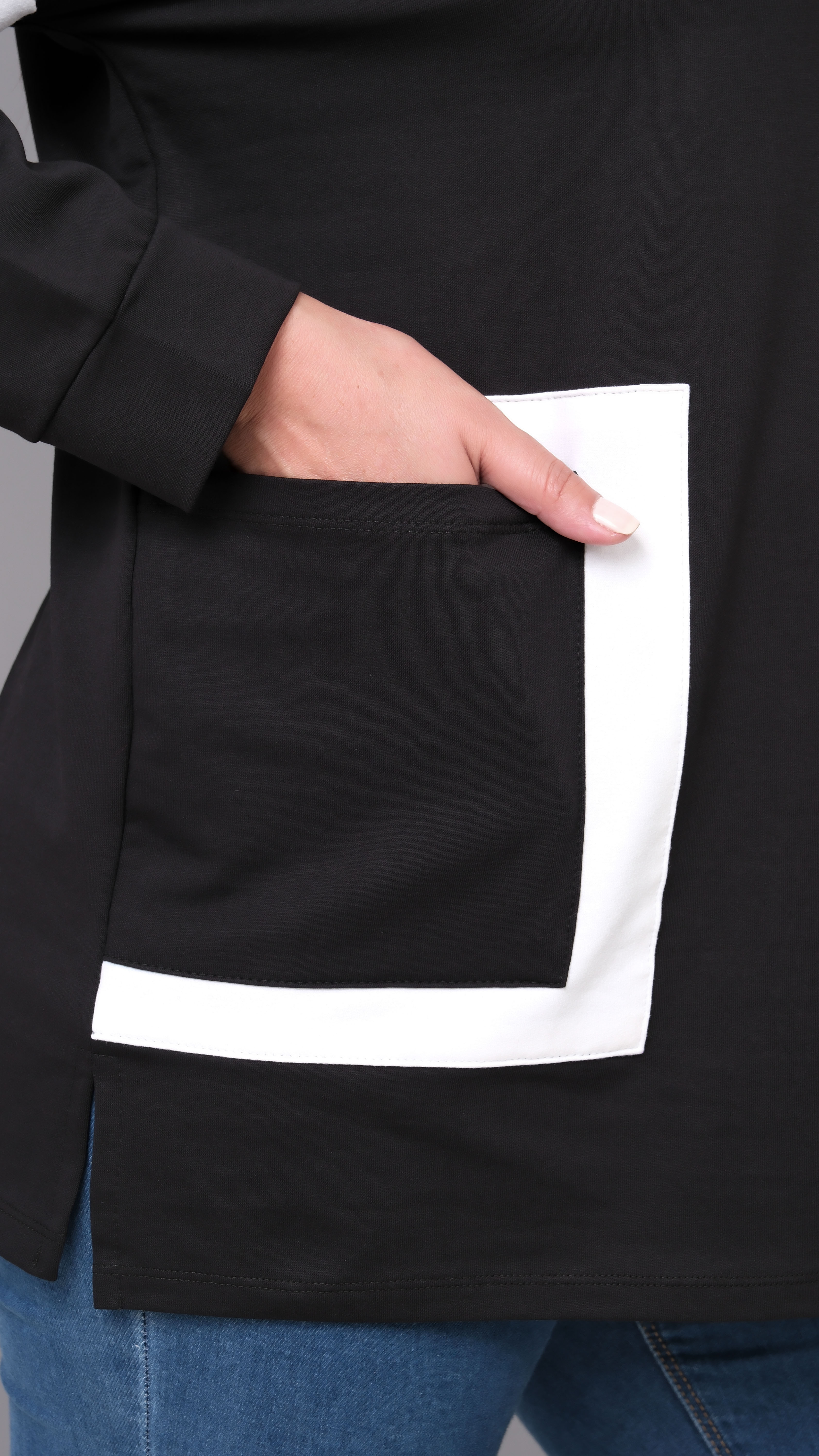 Çerçeve Cep Sweatshirt