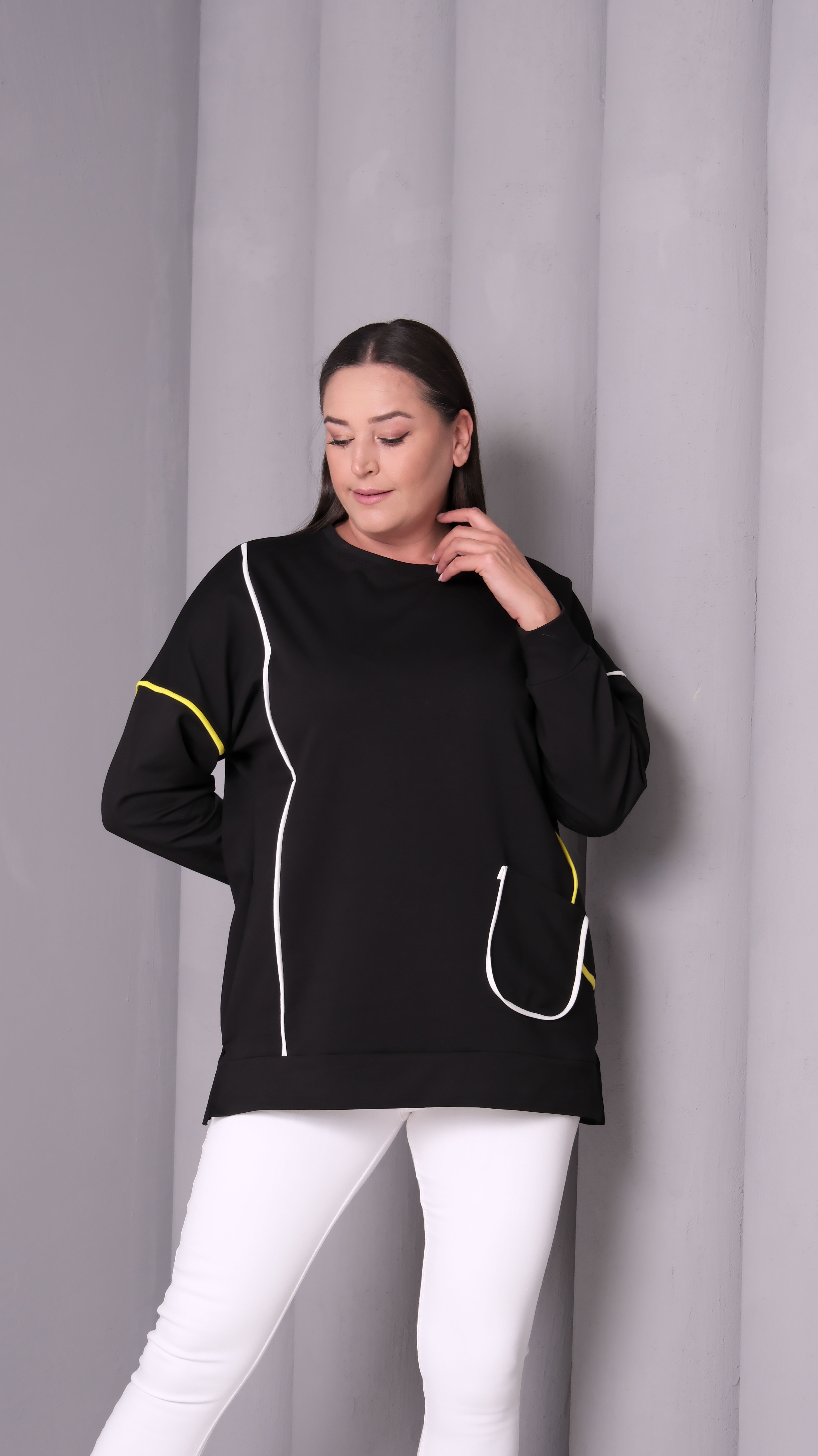 Asimetrik Cep Sweatshirt