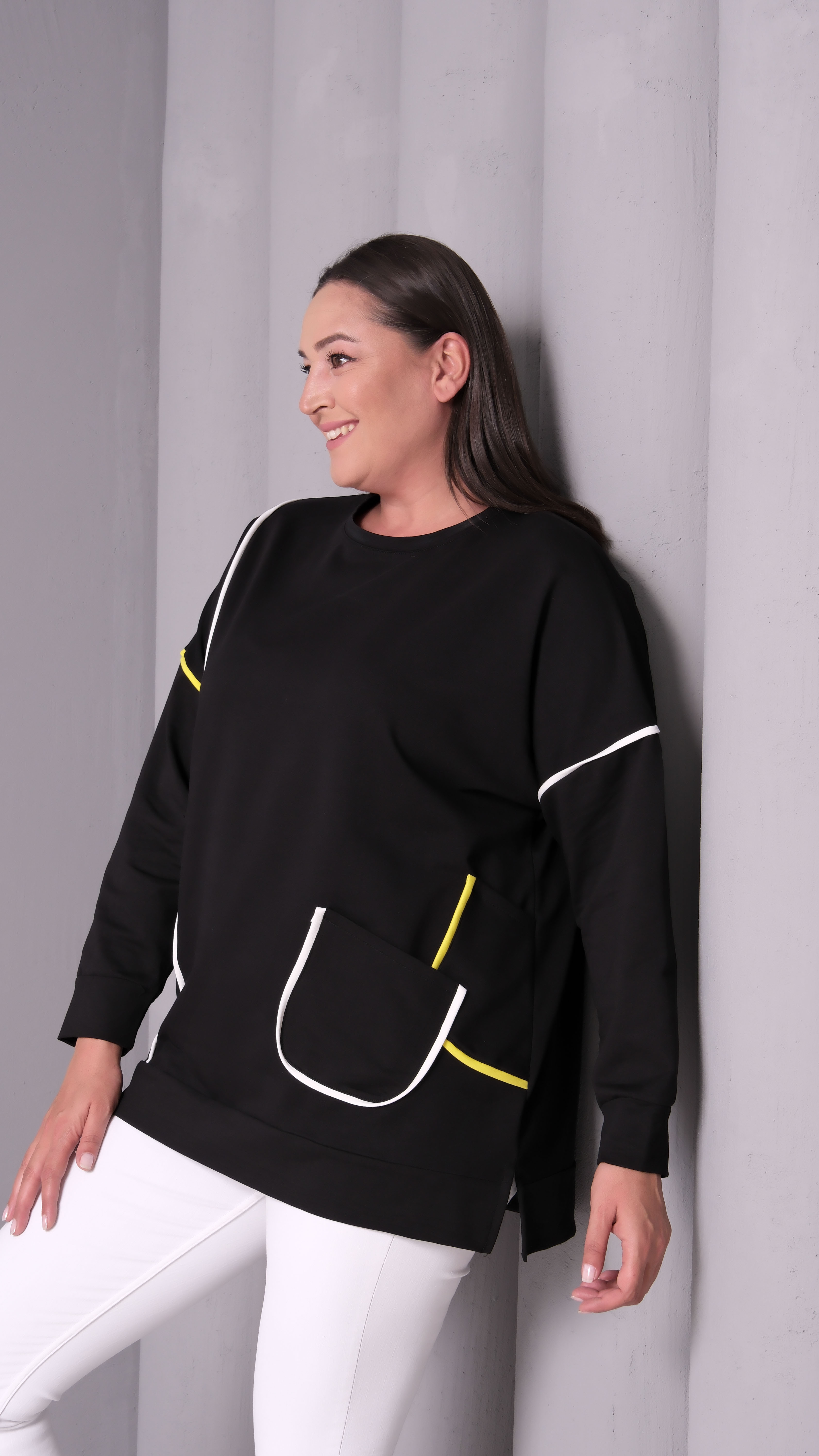 Asimetrik Cep Sweatshirt