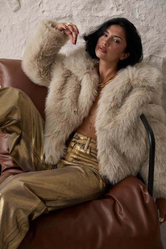 Gold Altın Varaklı Jeans Pantolon