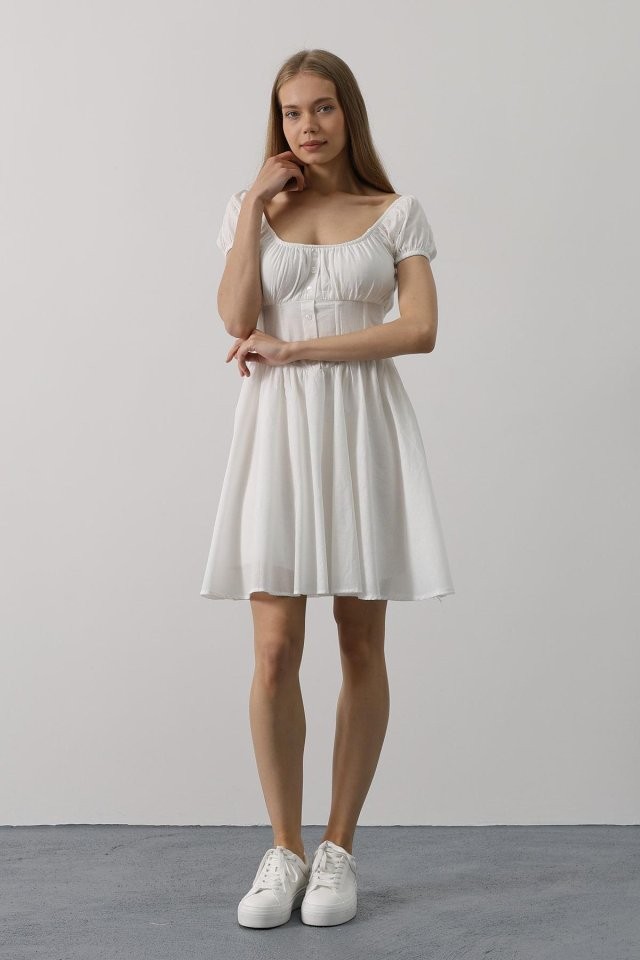 Beli Korseli Mini Elbise - Siyah