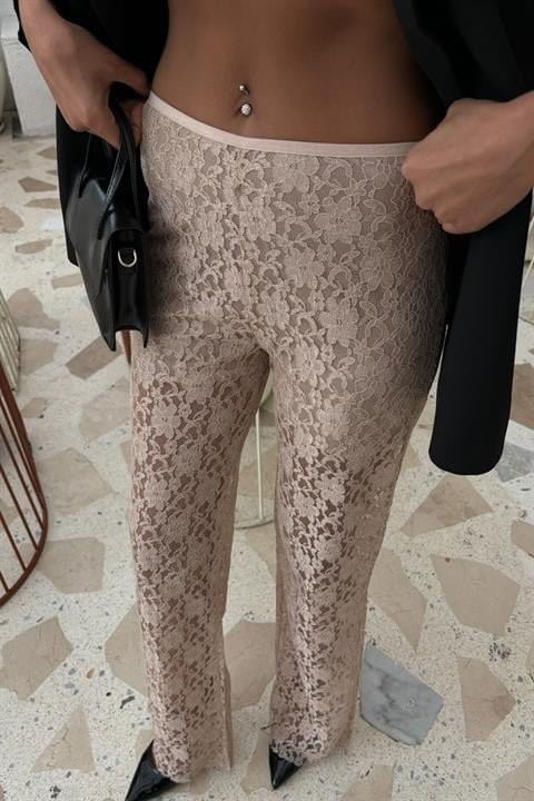 İçi Astarlı Dantel Pantolon 0081