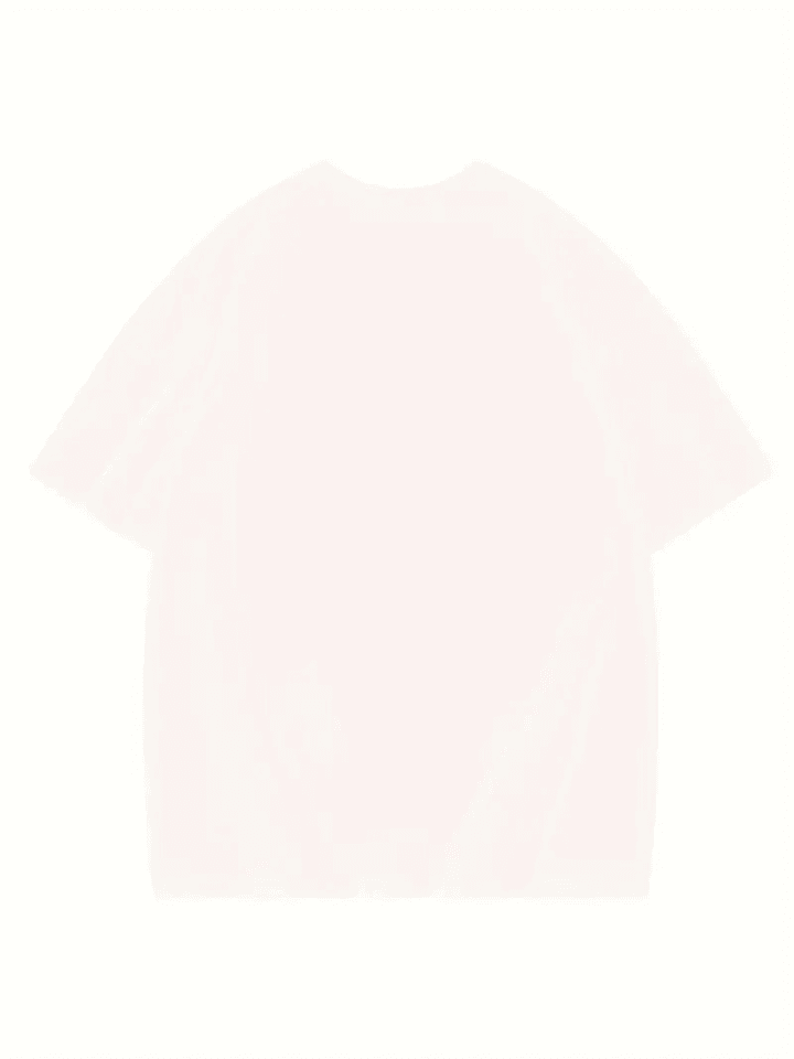 Thousand Baskılı Oversize Bisiklet Yaka T-shirt - Beyaz