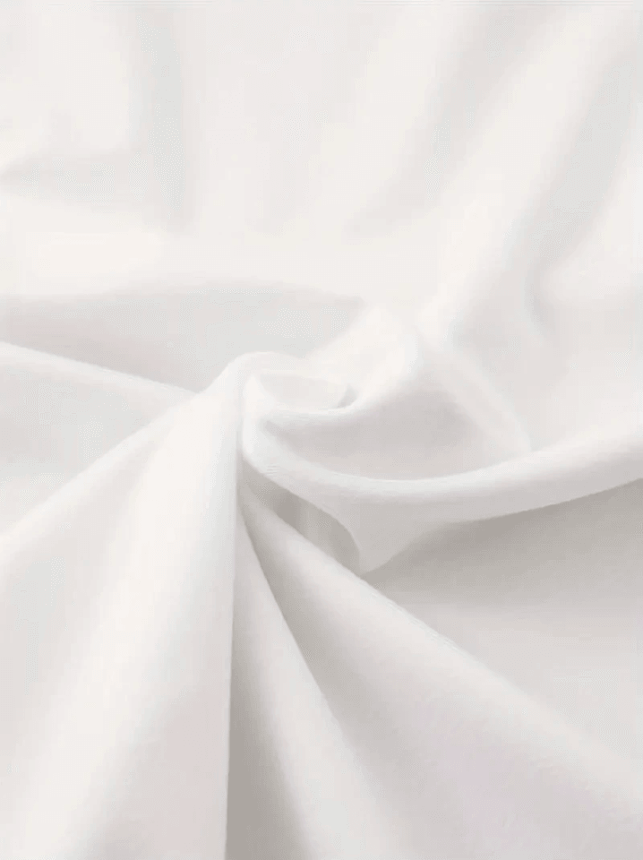 Baskılı Oversize Bisiklet Yaka T-shirt - Beyaz