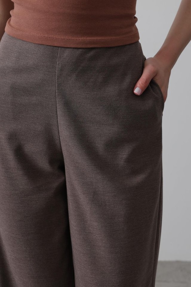 Beli Yarım Lastikli Palazzo Pantolon - Camel