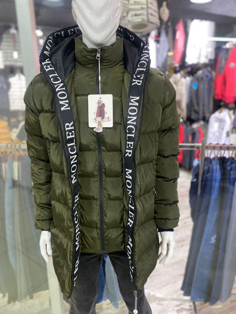 Moncler Su Ve Rüzgar Geçirmez Kapüşonlu Kışlık Mont - Yeşil