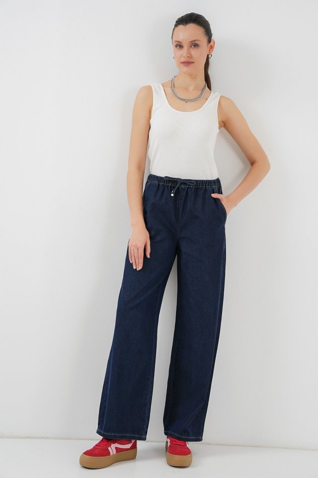 Geniş Paça Kot Pantolon 6706 - Lacivert