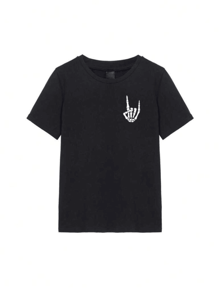 Erkek Baskılı Oversize T-shirt - Siyah