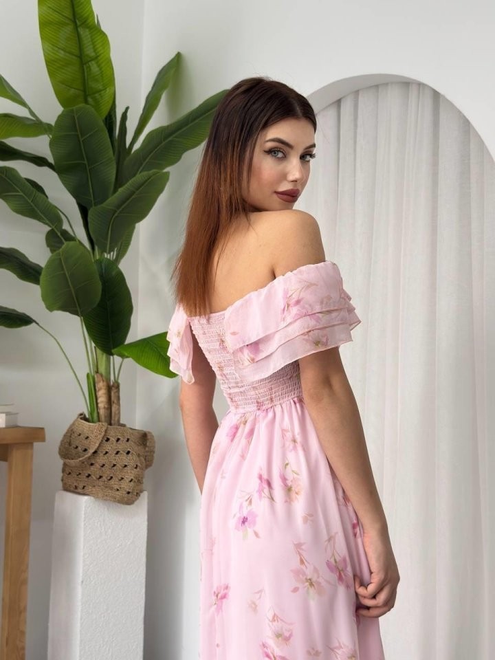 Elmi Çiçek Detaylı Elbise