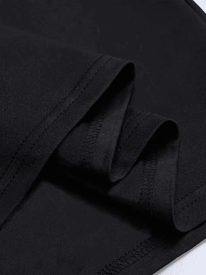 Baskılı Oversize Bisiklet Yaka T-shirt - Siyah