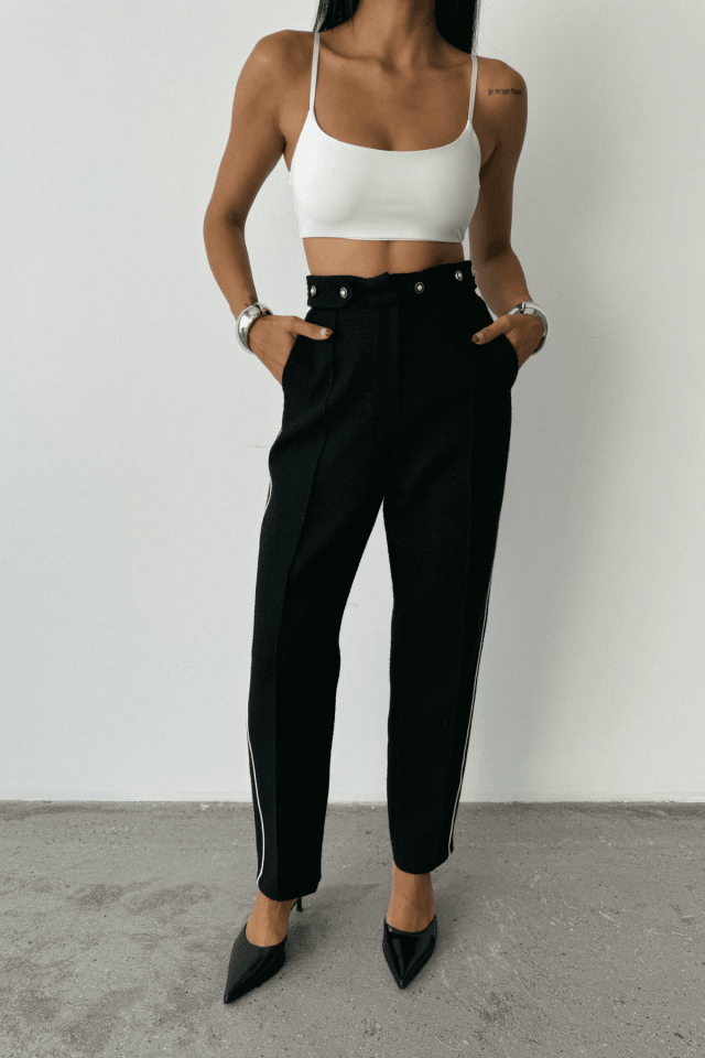 CHANEL PANTOLON YAN BİYELİ - Siyah