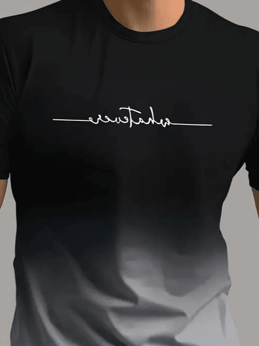 Erkek Kısa Kollu Bisiklet Yaka Baskılı Süprem T-shirt