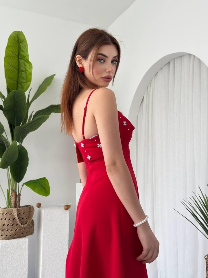 Acco Taş Detaylı Elbise