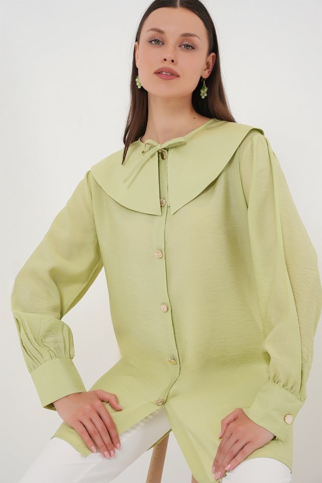 Bebe Yaka Uzun Tunik 5967 - E.Yeşil