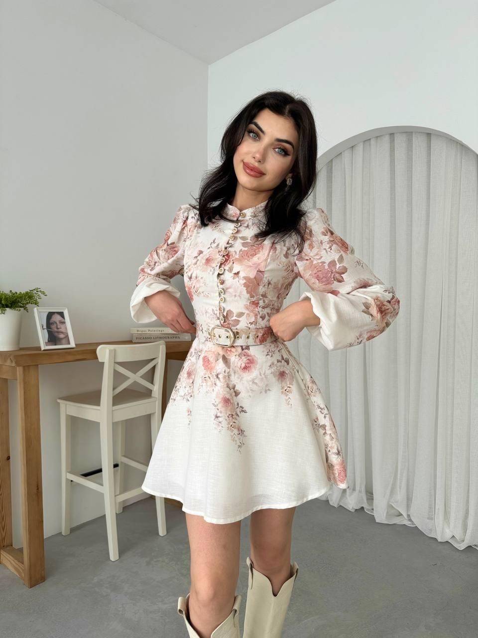 Simsor Çiçekli Elbise