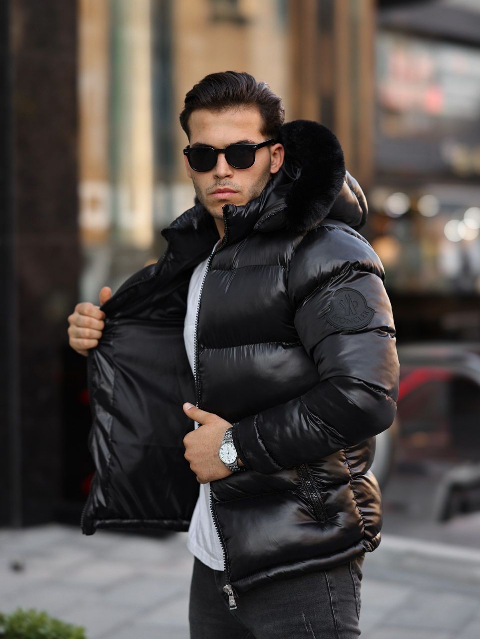 Moncler water and windproof hooded coat