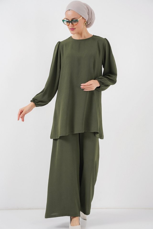 Ayrobin Tunik Pantolon Alt Üst Takım 6712 - Haki