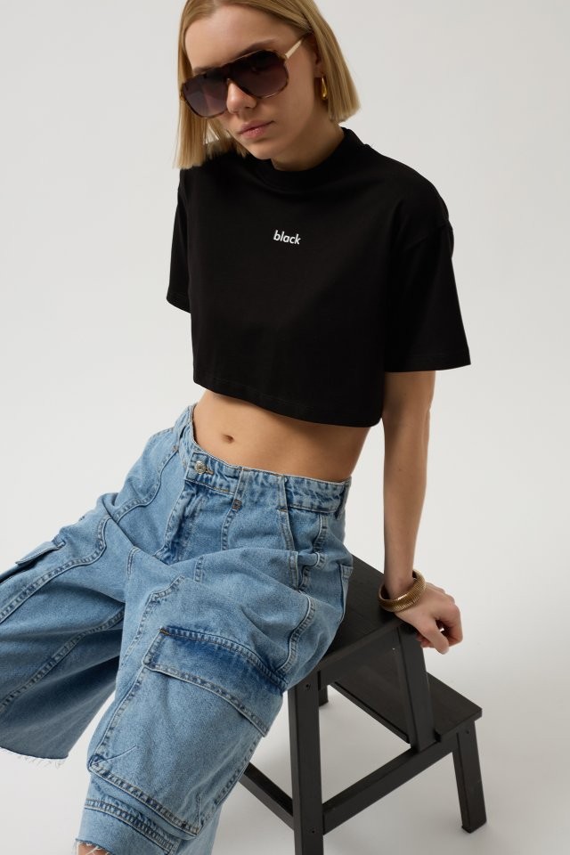 Baskılı Crop T-Shirt