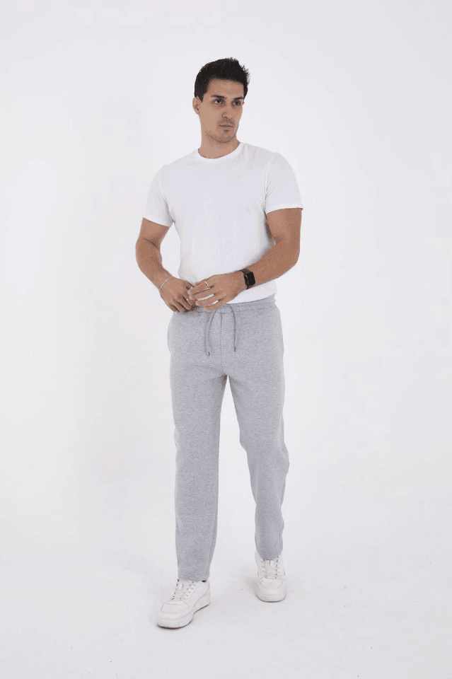Unisex Üç İplik Basic Eşofman Pantolon - Gri