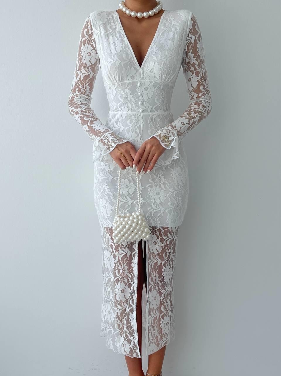 Lively Dantelli Midi Elbise