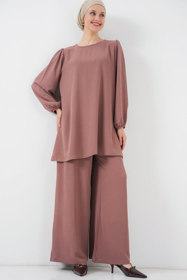 Ayrobin Tunik Pantolon Alt Üst Takım 6712 - Gül Kurusu