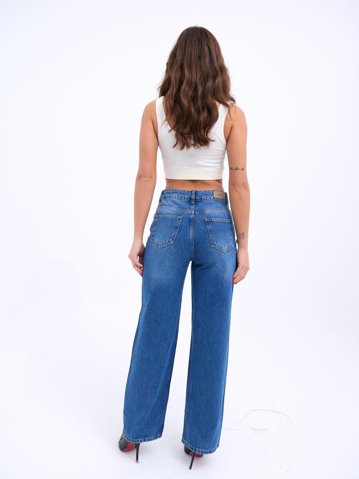 6491 DENİM WIDE LEG-MAVİ