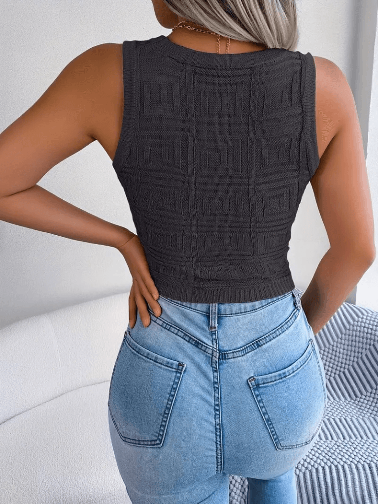 Kadın Askılı Bisiklet Yaka Güpüs Dekolteli Triko Crop Bluz