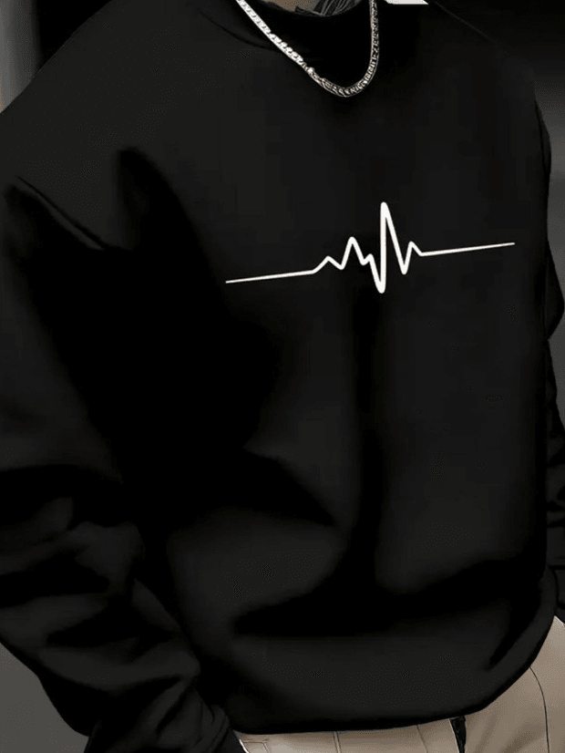 Erkek Uzun Kollu Baskılı Iki Iplik Sweat