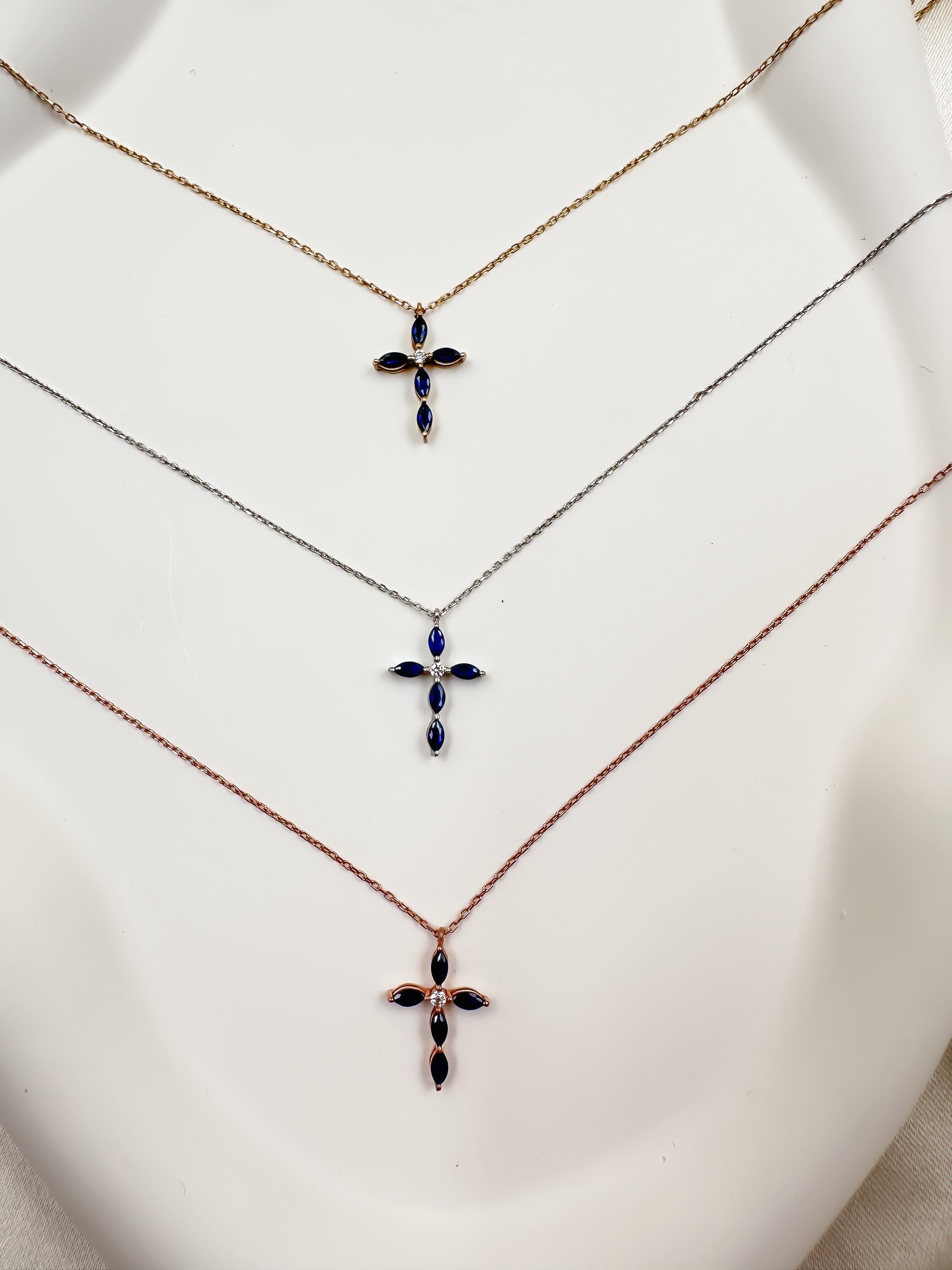 Customized Cross Pendant with Birthstones | Personalized Birthstone Cross Necklace | Unique Christian Jewelry Gift | Custom Cross Necklace