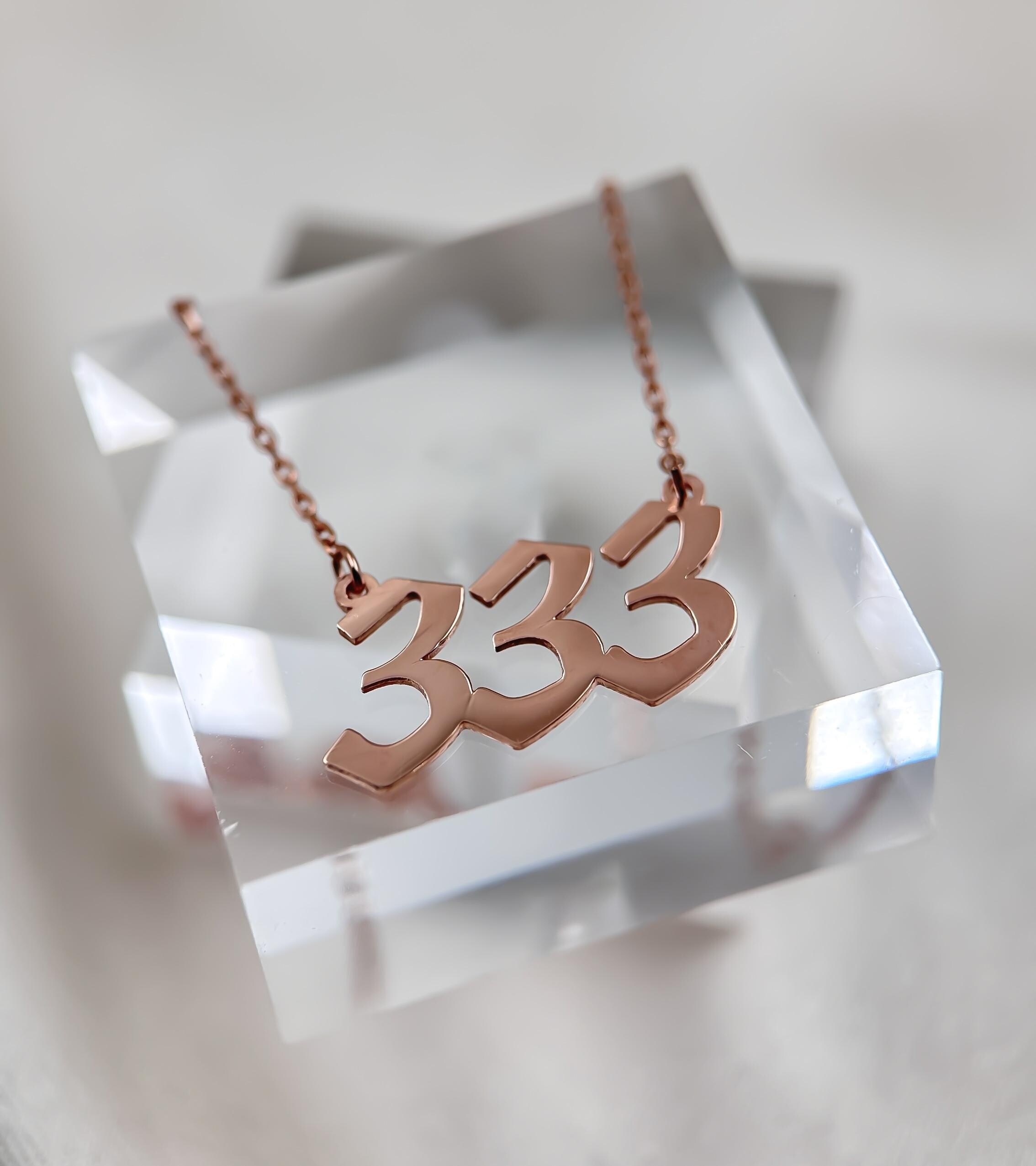 14K Solid Gold Angel Number Necklaces | Choose Your Number: 111, 222, 333, 444, 555, 666, 777, 888, 999 | Elegant & Meaningful Jewelry