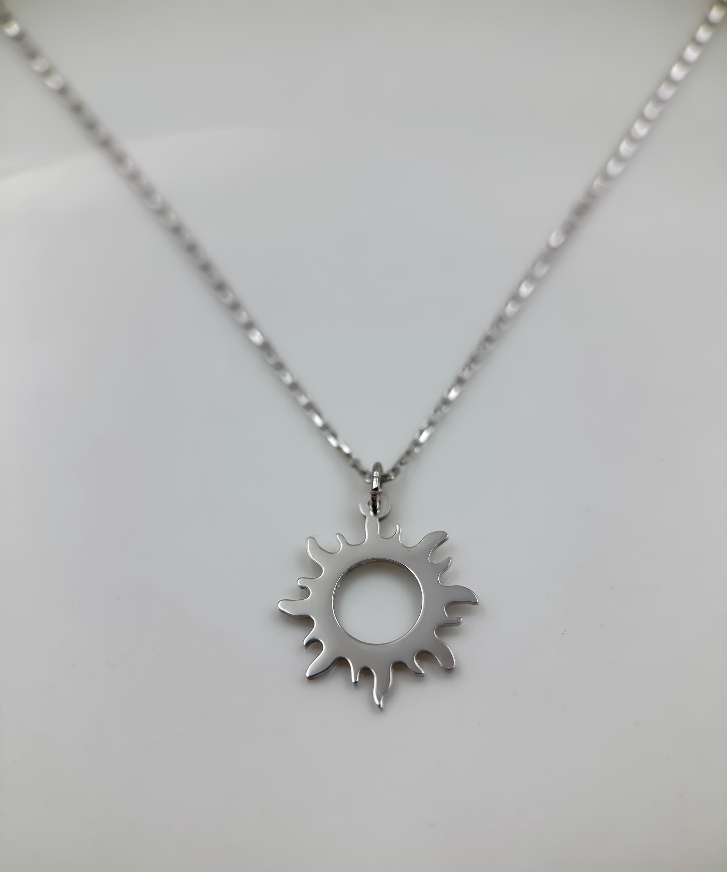 14K Solid Gold Sun Pendant Necklace for Women | Celestial Charm Jewelry | Sunshine Pendant | Summer-Inspired Sun Necklace Gift