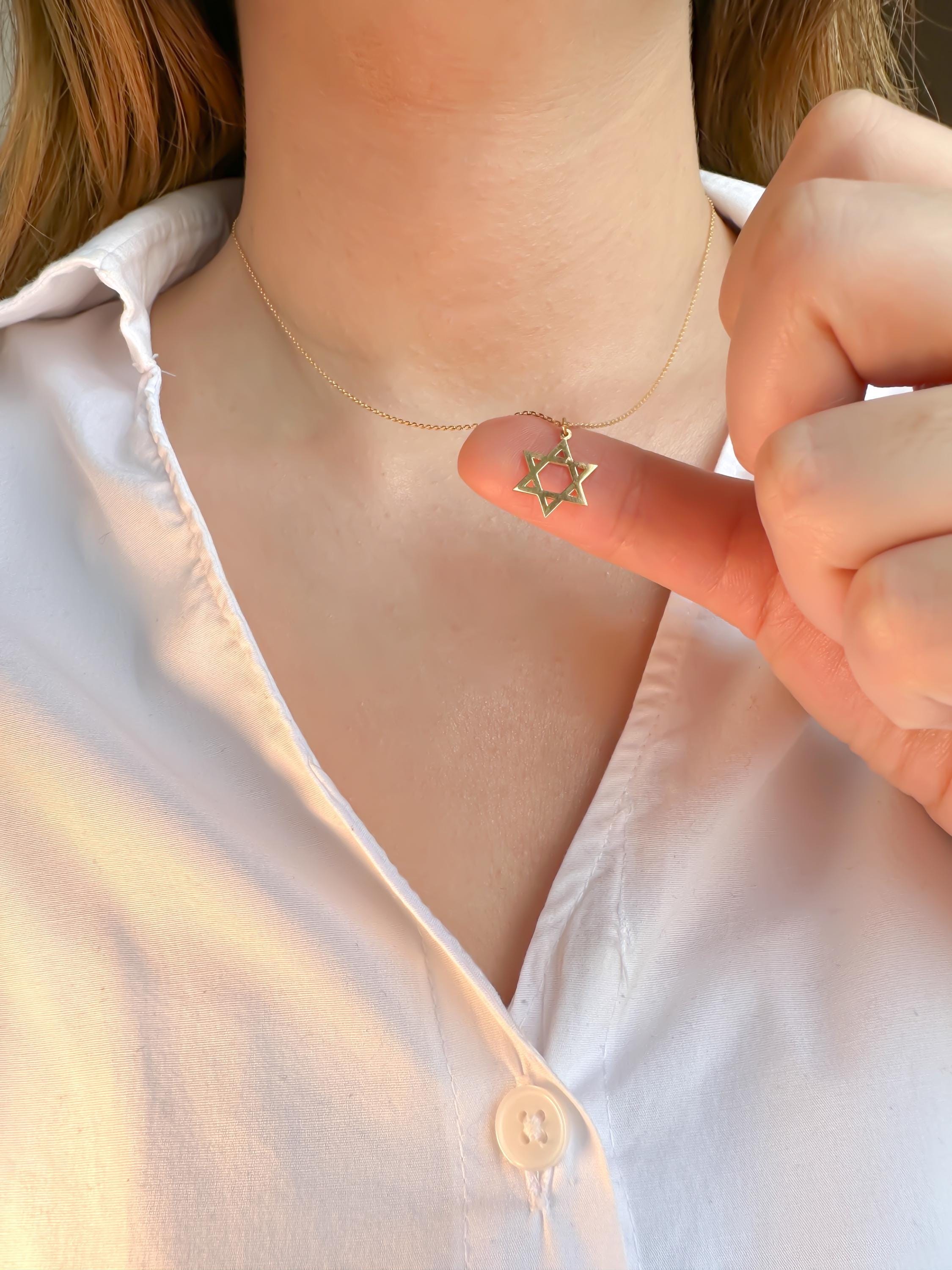 14K Gold Star of David Necklace for Women | Elegant Star Pendant | Minimalist Celestial Jewelry | Genuine 14K Gold | Perfect Gift for Her
