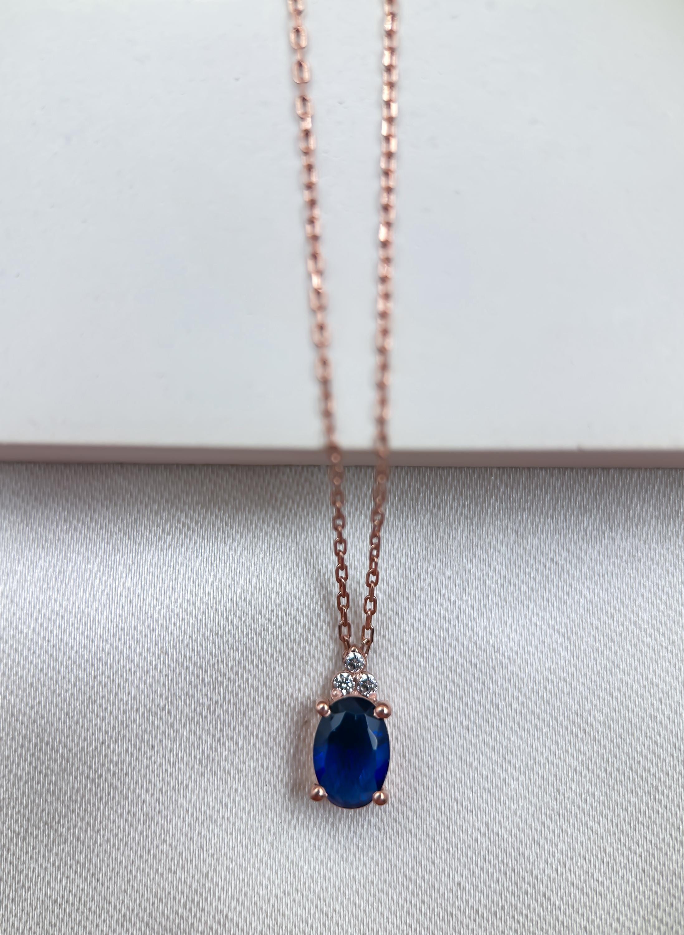 Teardrop Diamond Gemstone Necklace in 14K Gold | Ruby, Emerald & Sapphire Pendant for Women | Genuine 14K Gold Jewelry | Gift for Her