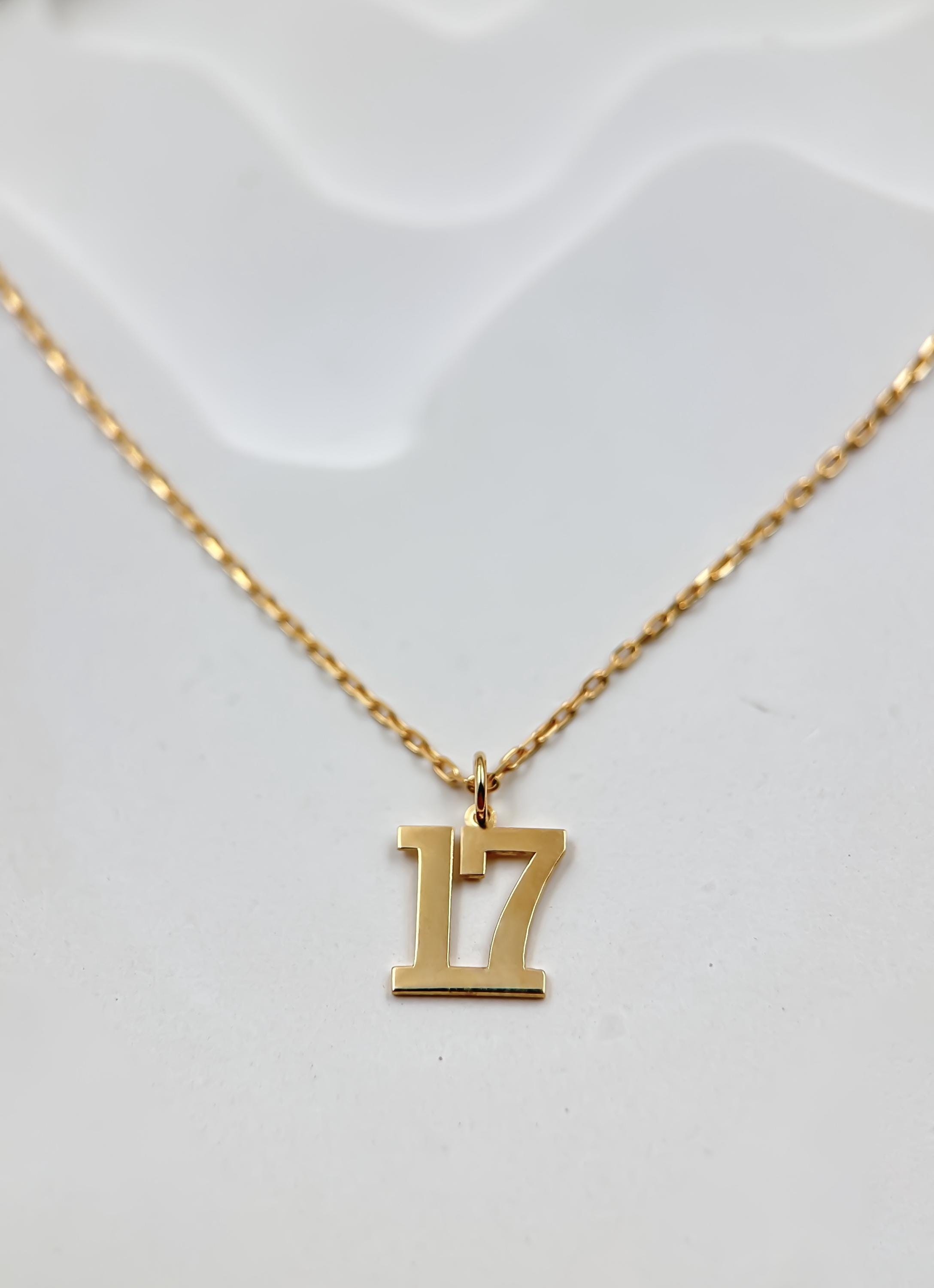 14K Solid Gold Custom Number Pendant | Personalized Number Jewelry | Date Necklace | Unique Gift for Her | Sports Number Necklace