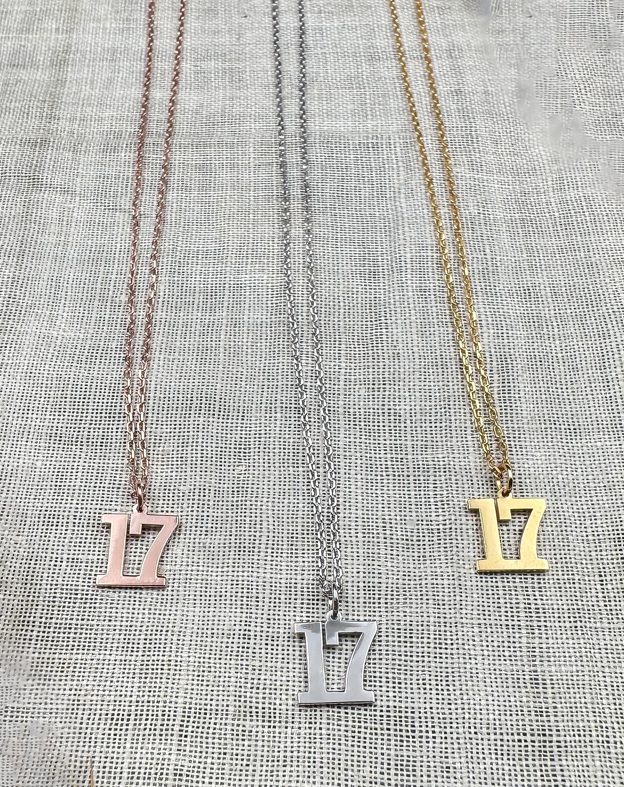 14K Solid Gold Custom Number Pendant | Personalized Number Jewelry | Date Necklace | Unique Gift for Her | Sports Number Necklace