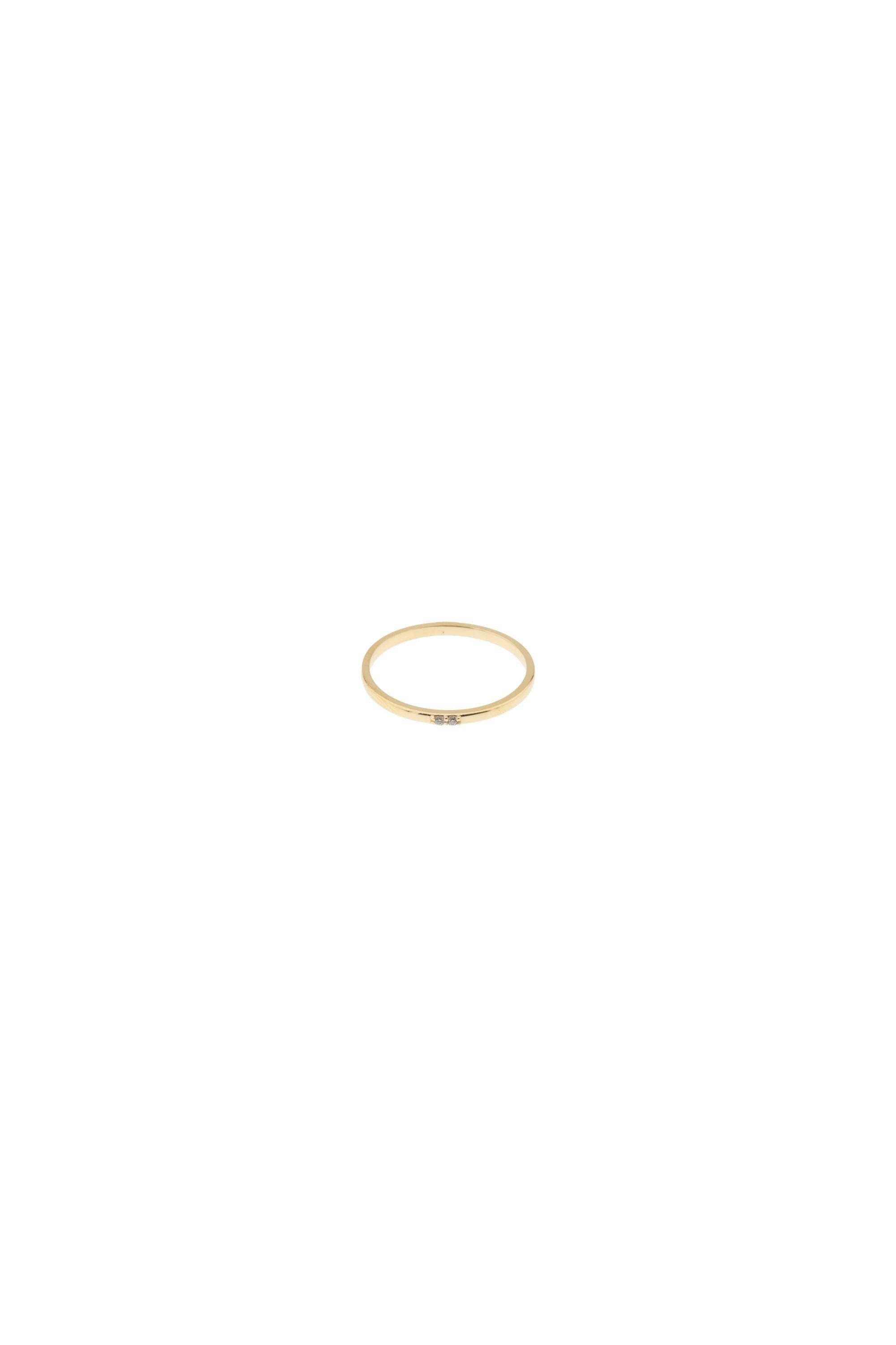 14K Solid Gold Minimalist Diamond Ring | Women's Diamond Wedding Band | 14K Gold Stackable Diamond Rings for Women