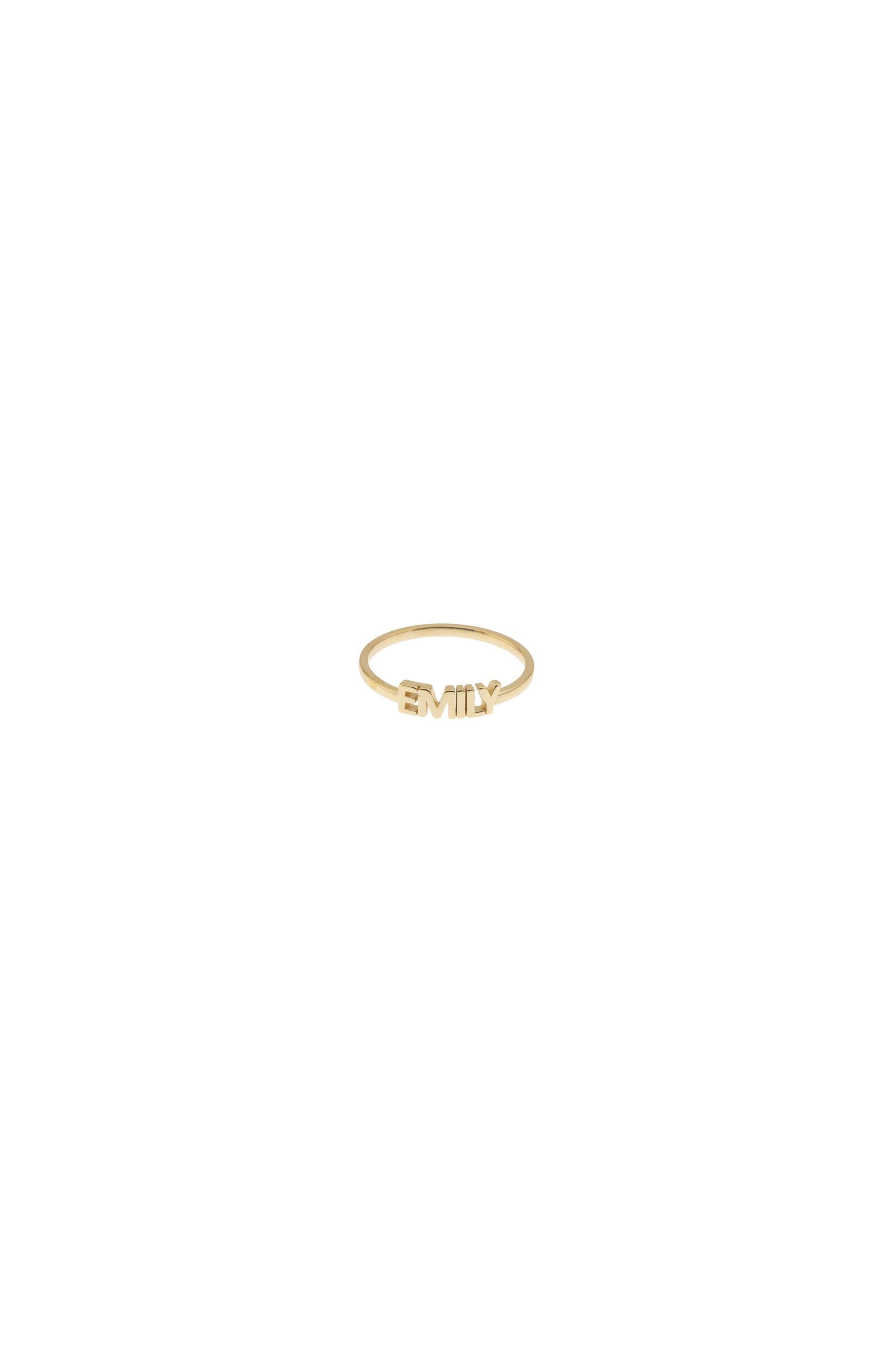 14K Solid Gold Custom Nameplate Ring | Personalized Name Ring | 14K Gold Jewelry | Stackable Gold Rings for Women | Customizable Jewelry