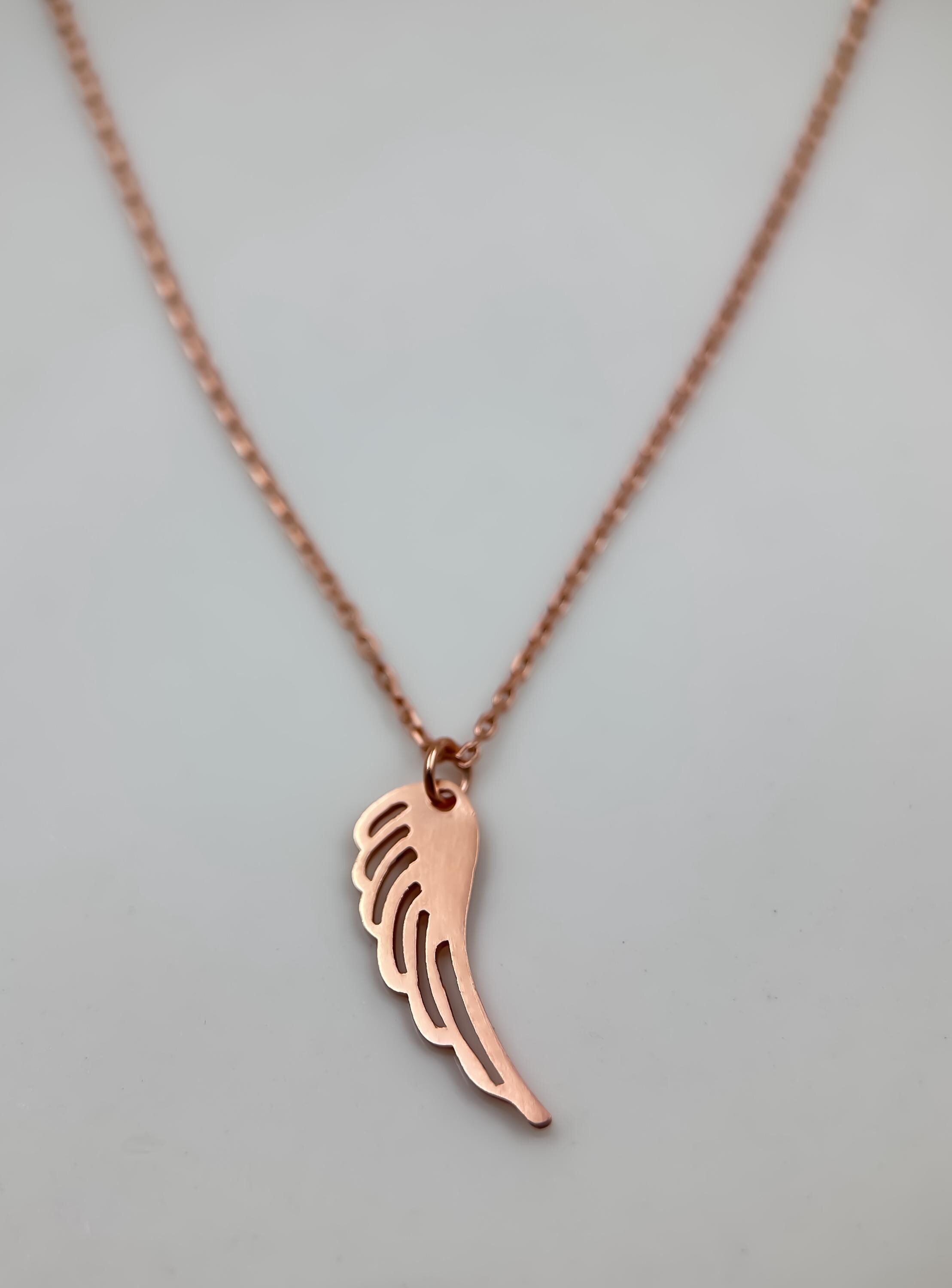 14K Solid Gold Angel Wing Necklace | Guardian Angel Jewelry for Women | Memorial, Miscarriage, Sympathy Gift Necklace