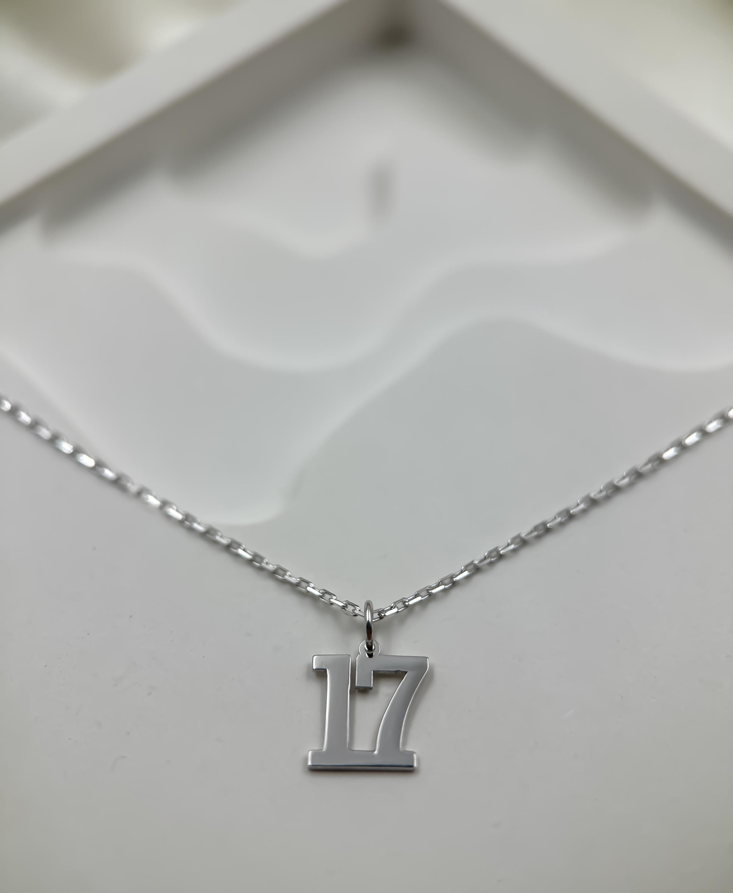 14K Solid Gold Custom Number Pendant | Personalized Number Jewelry | Date Necklace | Unique Gift for Her | Sports Number Necklace