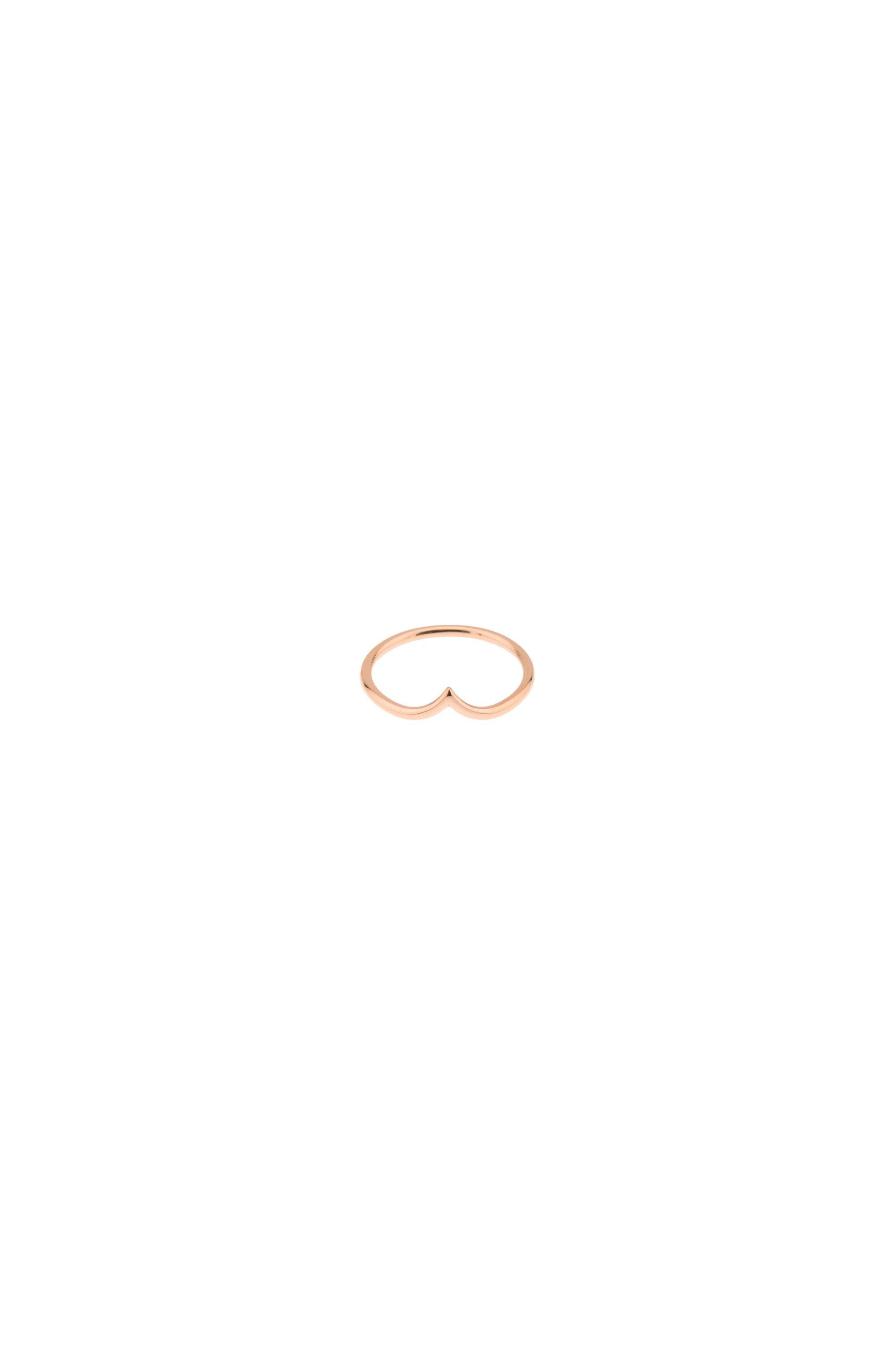 V-Ring aus 14K Massivgold | Chevron-Ring für Damen | Wishbone-Design | 14K Gold Stapelring | Ideales personalisiertes Geschenk