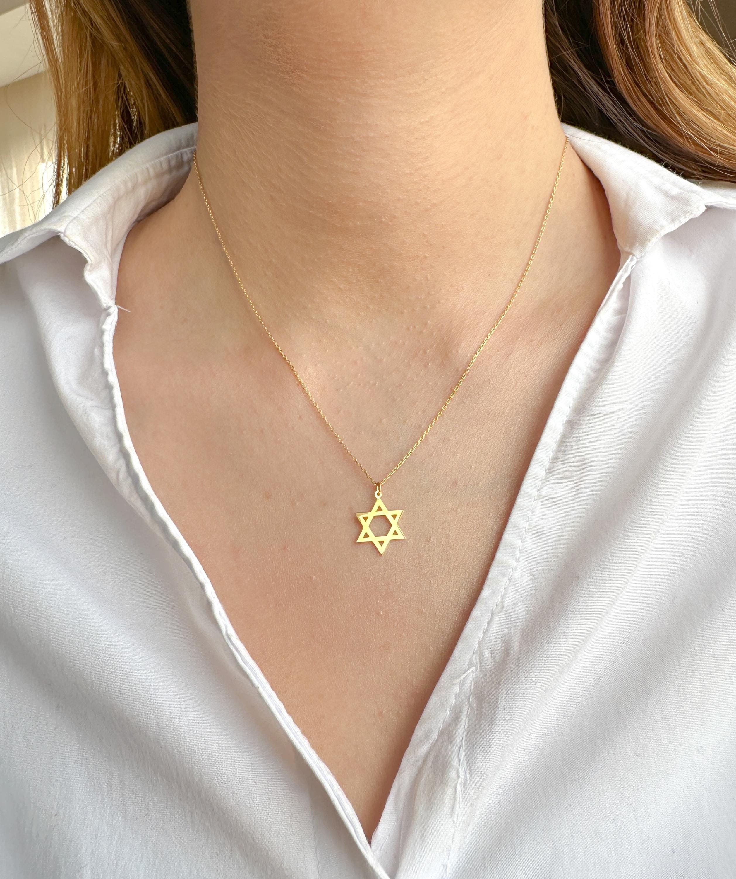 14K Gold Star of David Necklace for Women | Elegant Star Pendant | Minimalist Celestial Jewelry | Genuine 14K Gold | Perfect Gift for Her