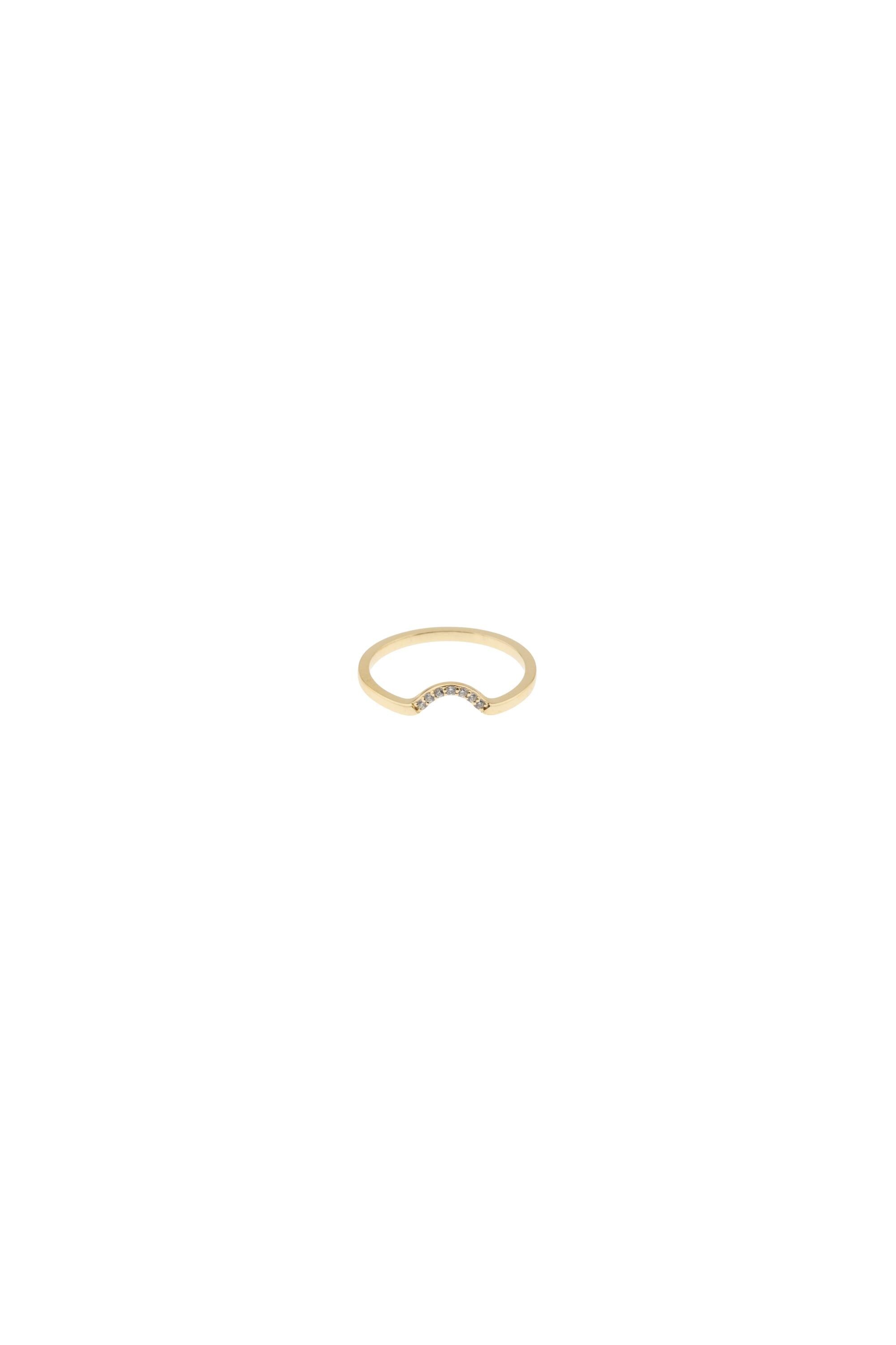 14K Solid Gold Diamond Chevron Ring | Oval Shaped Stack Ring for Women | Real 14K Gold Diamond Jewelry | Perfect Birthday Gift